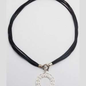 Black Necklace with Filigree Charm made by ARTEMANOS