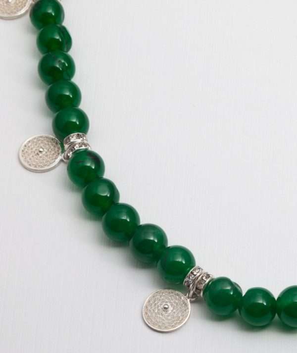 Agata Necklace with Filigree Charms made by ARTEMANOS