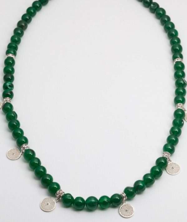 Agata Necklace with Filigree Charms made by ARTEMANOS
