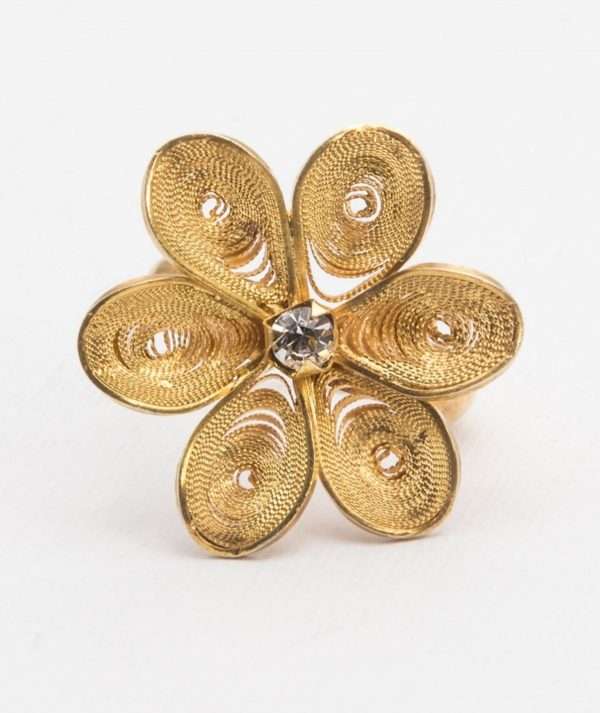 Flower Ring in GoldPlated Filigree made by ARTEMANOS
