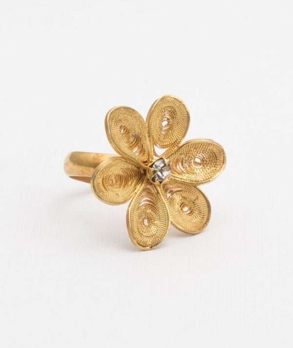 Flower Ring in GoldPlated Filigree made by ARTEMANOS