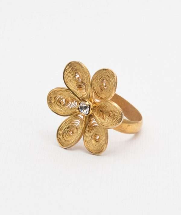 Flower Ring in GoldPlated Filigree made by ARTEMANOS