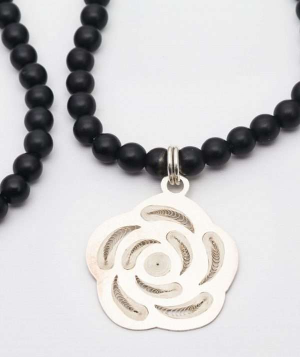 Stone Necklace with Filigree Charms made by ARTEMANOS