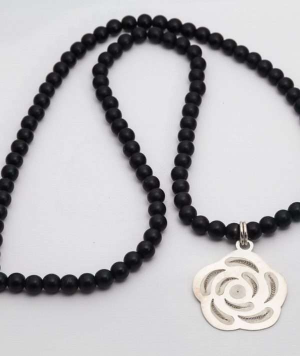 Stone Necklace with Filigree Charms made by ARTEMANOS