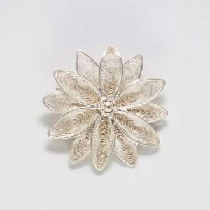 Passion fruit Flower Filigree Brooch made by ARTEMANOS