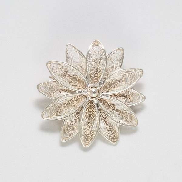 Passion fruit Flower Filigree Brooch made by ARTEMANOS