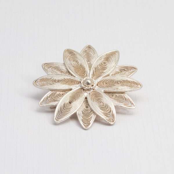 Passion fruit Flower Filigree Brooch made by ARTEMANOS