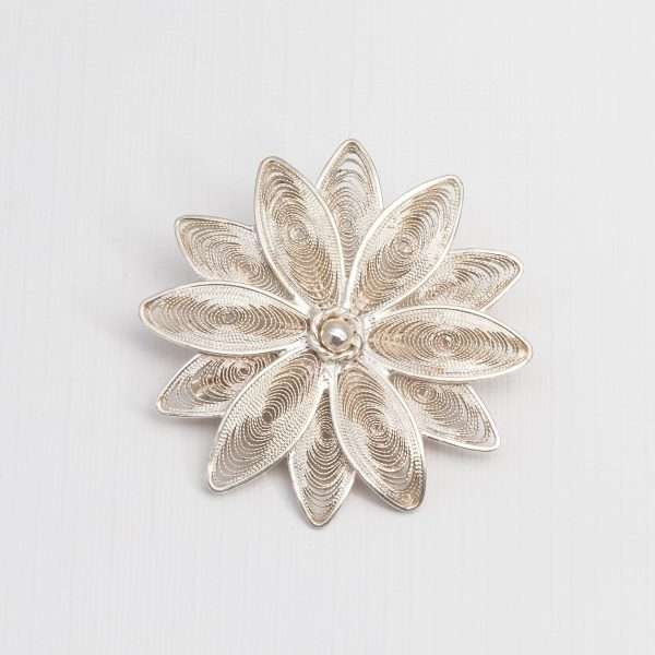 Passion fruit Flower Filigree Brooch made by ARTEMANOS