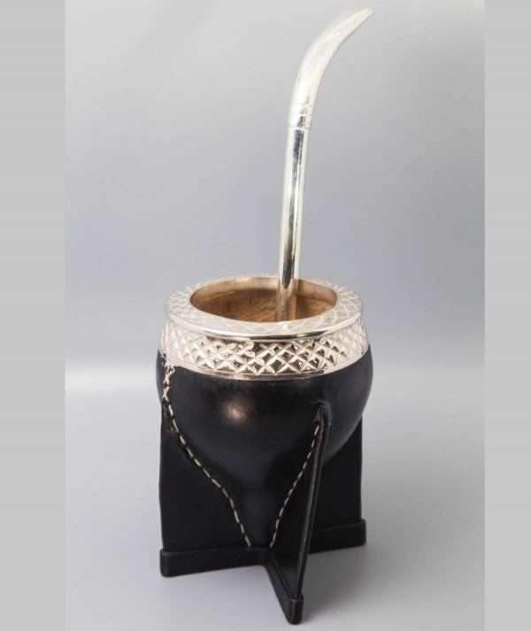 Leather Mate and Silver Straw made by ARTEMANOS