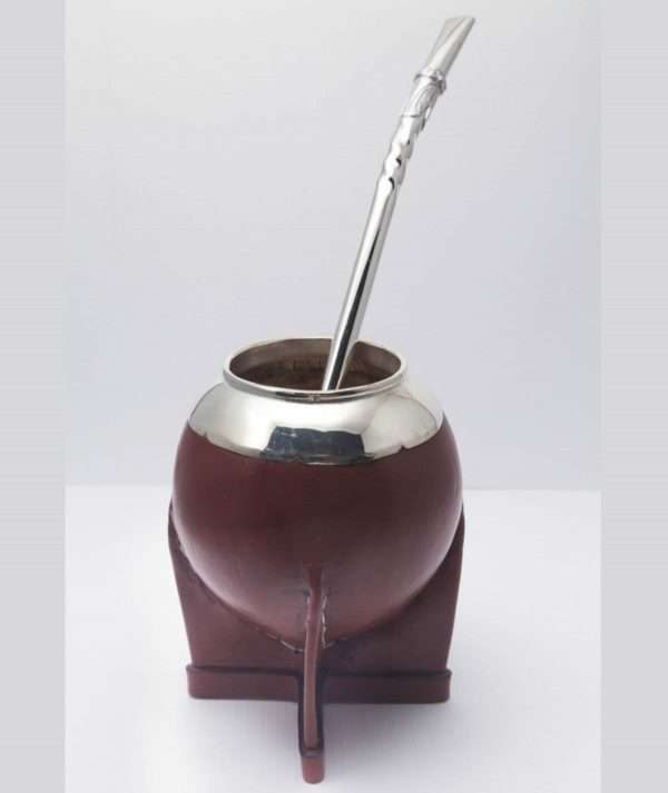 Leather Mate and Silver Straw made by ARTEMANOS