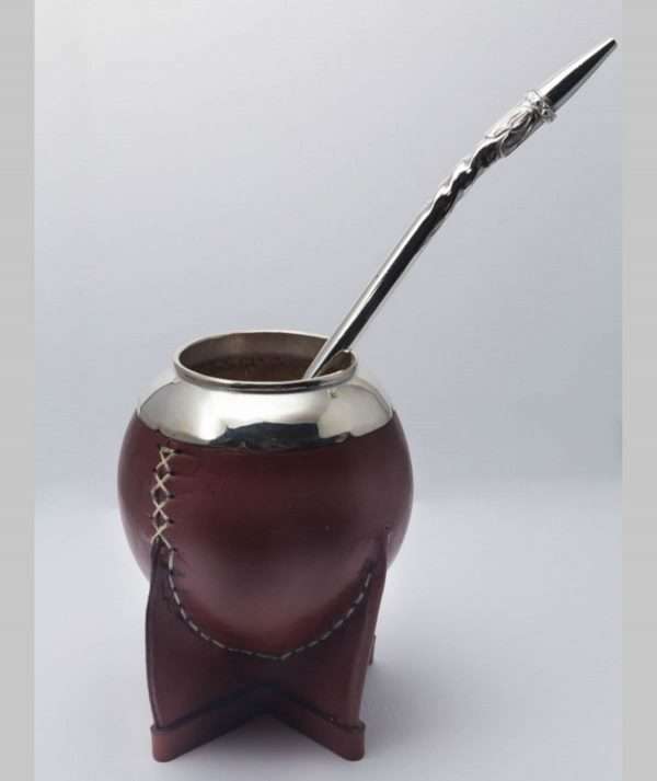 Leather Mate and Silver Straw made by ARTEMANOS