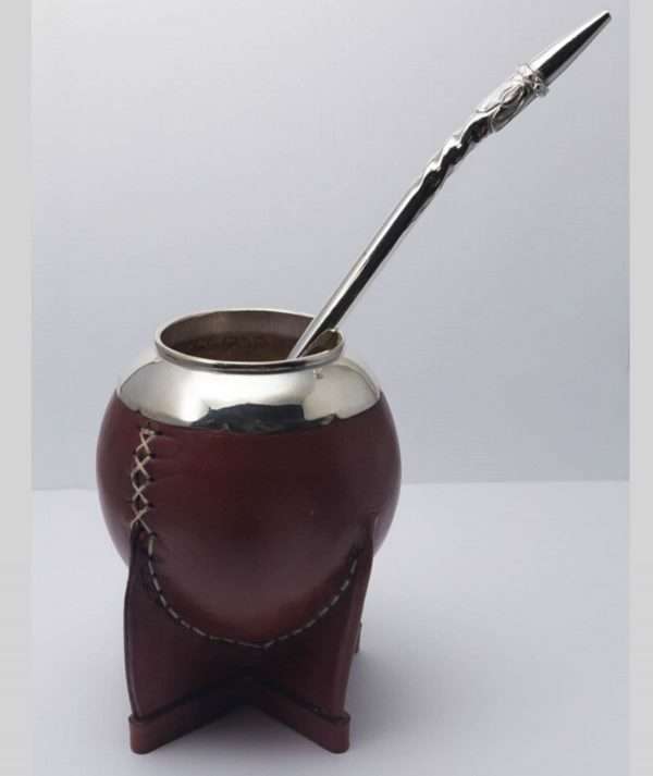 Leather Mate and Silver Straw made by ARTEMANOS
