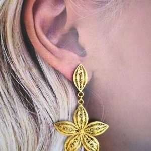 Statement Flower Earrings made by ARTEMANOS