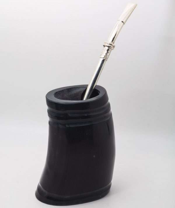 Horn Gourd Cup and Sterling Silver Straw made by ARTEMANOS