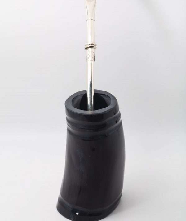 Horn Gourd Cup and Sterling Silver Straw made by ARTEMANOS